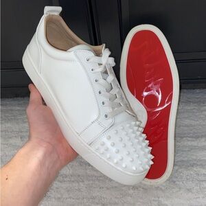 Christian Louboutin white spikes